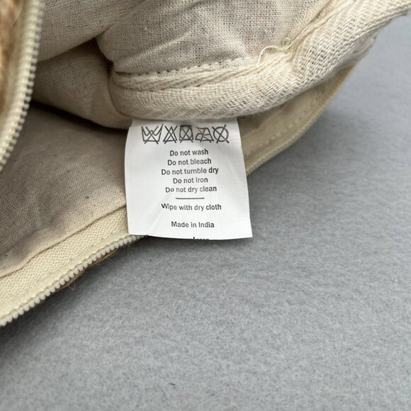 Eccolo Deluxe Woven Zipper Pouch Burlap Trim 11.5" x 8" Pink Orange Purple - Picture 6 of 7